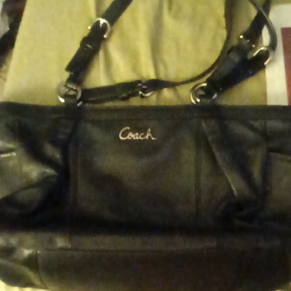 Coach Black Leather Shoulder Bag
